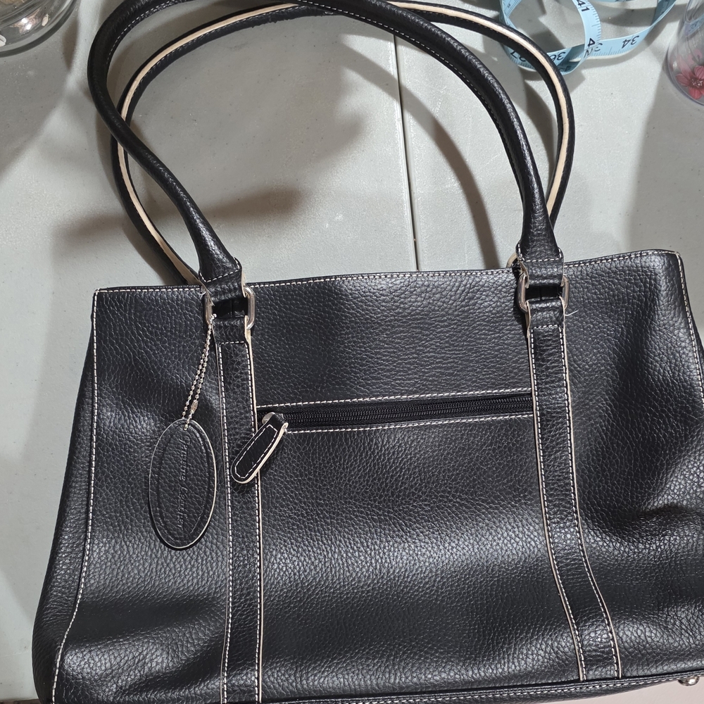 Elegant Black Leather Tote Bag By Wilsons Leather
